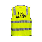Portwest Fire Warden Zip Vest D/N in yellow high visibility with reflective stripes