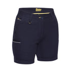Beige women's stretch cotton work shorts