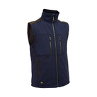 Blue soft shell vest for workwear