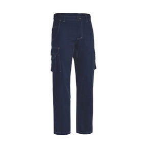 Dark blue cargo work pants with multiple pockets