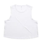 White sleeveless crop tank top for women