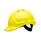 Bright yellow hard hat