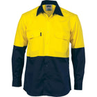 DNC HiVis 2 Tone Cool-Breeze Cotton Shirt - Yellow