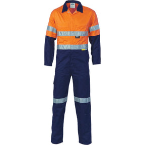 HiVis Two Tone Cotton Coverall Orange