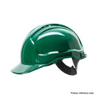 Green hard hat for head protection