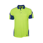 JB's hi-vis arm panel polo worn by model