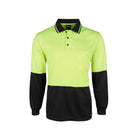 JB's hi-vis long sleeve jacquard polo, front view