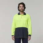 Hard Yakka Hi Vis Polo yellow front view