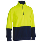 Hi Vis Polar Fleece Zip Pullover front view yellow
