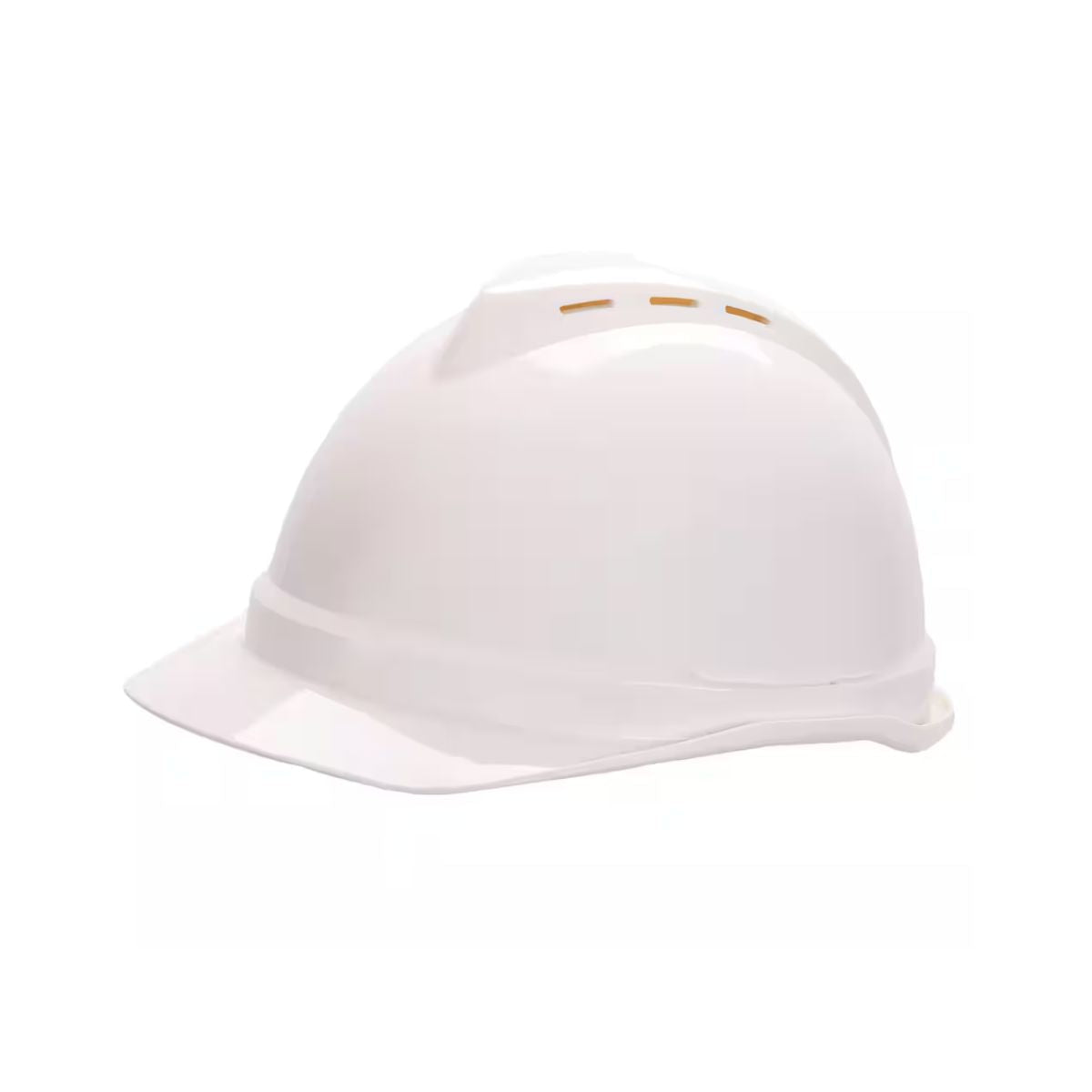 MSA V-Gard 500 Hard Hat, Vented, Push-Key 6pt Suspension, Metal Lamp Bracket 229355V (Each)
