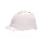 White safety helmet with ventilation and mounting bracket
