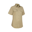 Bisley Women's X Airflow™ Ripstop Short Sleeve Shirt front view beige