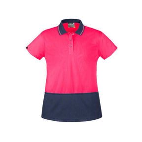 Syzmik women's hi-vis polo back view
