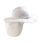 ProChoice hard hat brim worn by worker