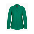 Green women's long sleeve blouse for workwear