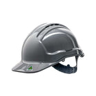Gray hard hat with vented design