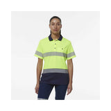 KingGee Women's Workcool Hyperfreeze Spliced Hi Vis Short Sleeve Polo Shirt With Segmented Tape K44224