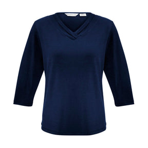 Women's Lana 3/4 Sleeve Top K819LT navy design