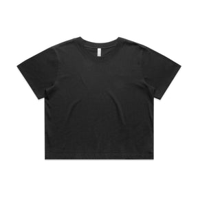 Black faded crop tee for women