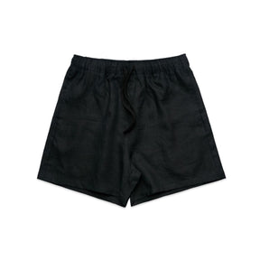 Black linen shorts for women