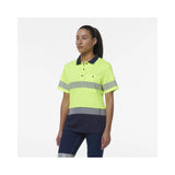 KingGee Women's Workcool Hyperfreeze Spliced Hi Vis Short Sleeve Polo Shirt With Segmented Tape K44224