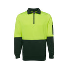 JB'S Hi Vis 1/2 Zip Fleecy 6HVFH front view green