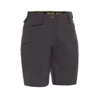 Black women's cargo shorts with vented ripstop fabric for workwear