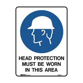 Head protection safety sign