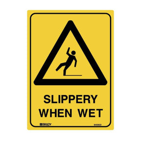Slippery When Wet safety sign