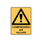 Warning Sign - Compressed Air Hazard (Self Adhesive Vinyl) H250mm x W180mm (Each)