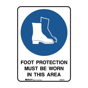 Foot protection safety sign