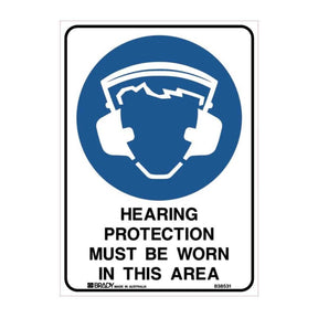 Hearing protection safety sign