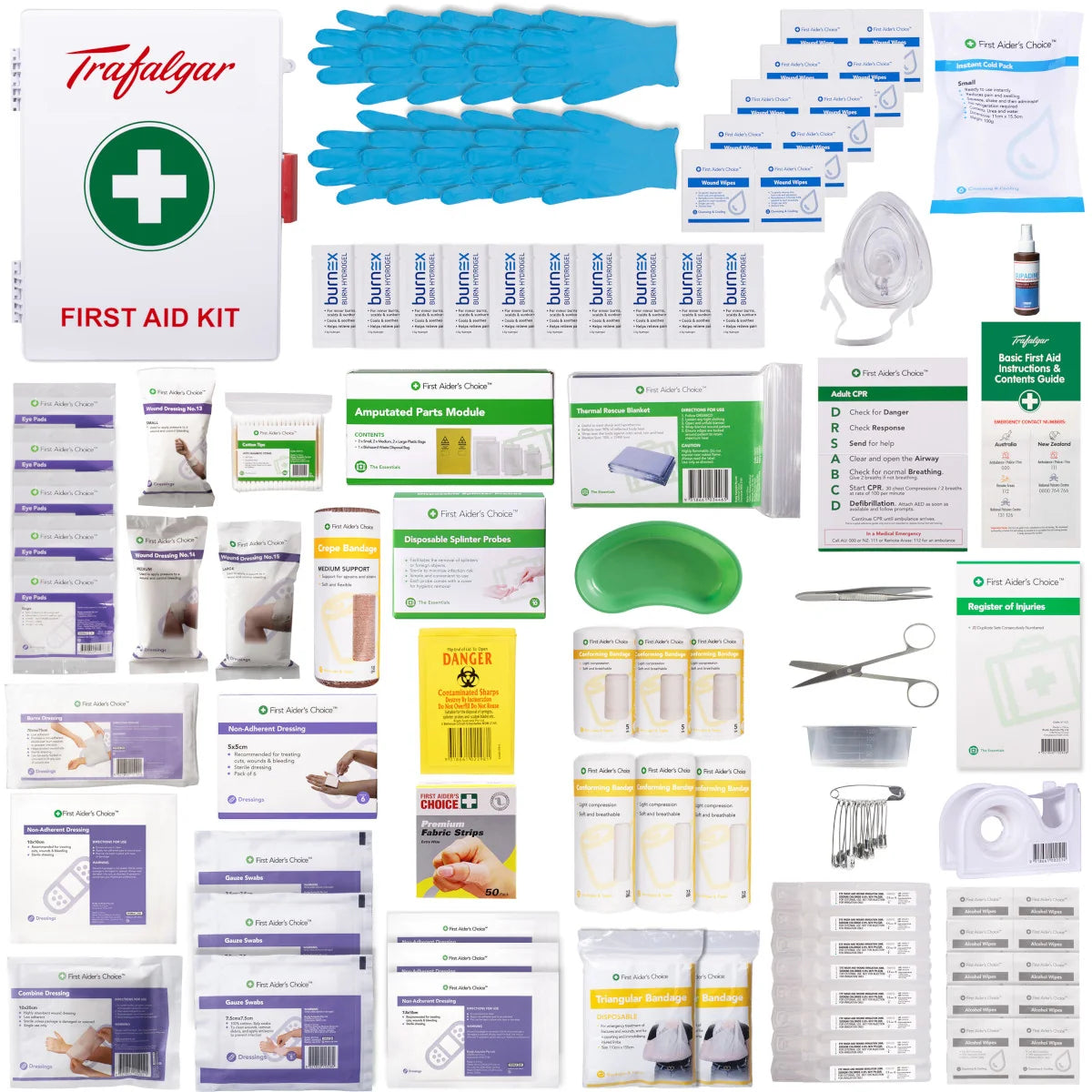 National Workplace First Aid Kits - Wall Mount Plastic Case (KIT)