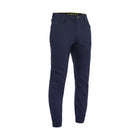 Navy men's workwear pants with neon zipper detail
