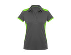 Biz Collection Women's Rival Short Sleeve Polo P705LS in Grey/Fluoro Lime
