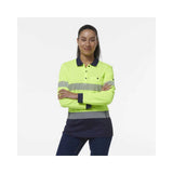 KingGee Women's Workcool Hyperfreeze Spliced Hi Vis Long Sleeve Polo Shirt With Segmented Tape K44223