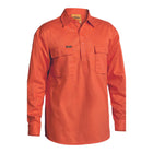 Bisley Closed Front Cotton Drill Shirt Orange