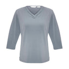 Gray women's 3/4 sleeve top