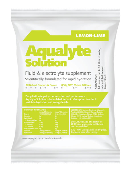 Maxisafe Aqualyte Lemon/Lime Flavour, 800g Sachets, Box of 5