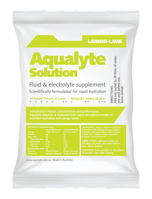 Maxisafe Aqualyte Lemon/Lime Flavour, 800g Sachets, Box of 5