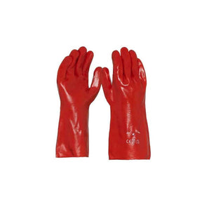 Red PVC Gloves 35cm AS1114
