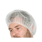White disposable hairnet cap