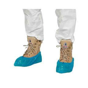 Disposable Over Shoe Cover Polythene in use
