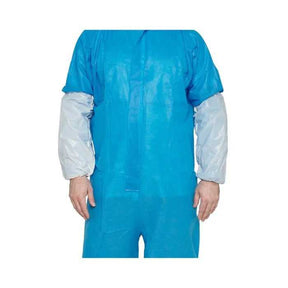 Blue disposable sleeve covers for protective apparel