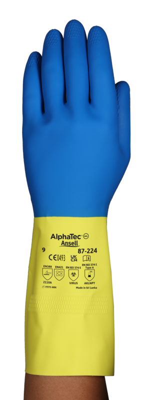 Ansell AlphaTec 87-224 gloves palm detail
