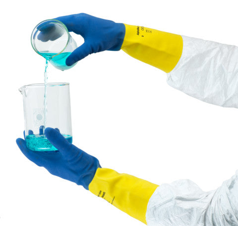 Ansell AlphaTec 87-224 gloves worn by user
