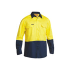 Bisley Hi Vis Drill Shirt BS6267 yellow and navy front view