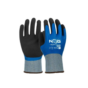 NXG Cut D Grip FC Blue/Black Latex Gloves