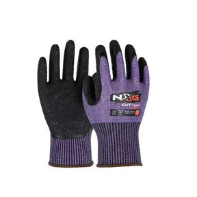 NXG Cut D Purple Grip Latex Gloves