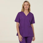 NNT Mayo V Neck Scrub Top CATUMN front view purple